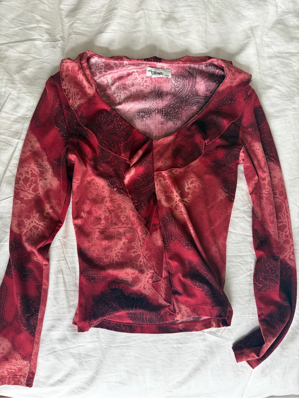 Vintage Y2K Hot Papaya Red Long Sleeve